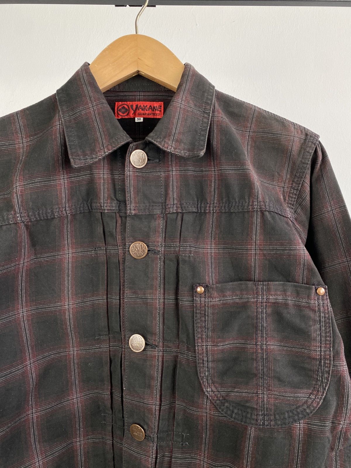 Evisu Yamane by Evisu Exclusive Type 1 Tartan Pattern Denim Jacket Size US XXS / EU 40 - 3 Thumbnail