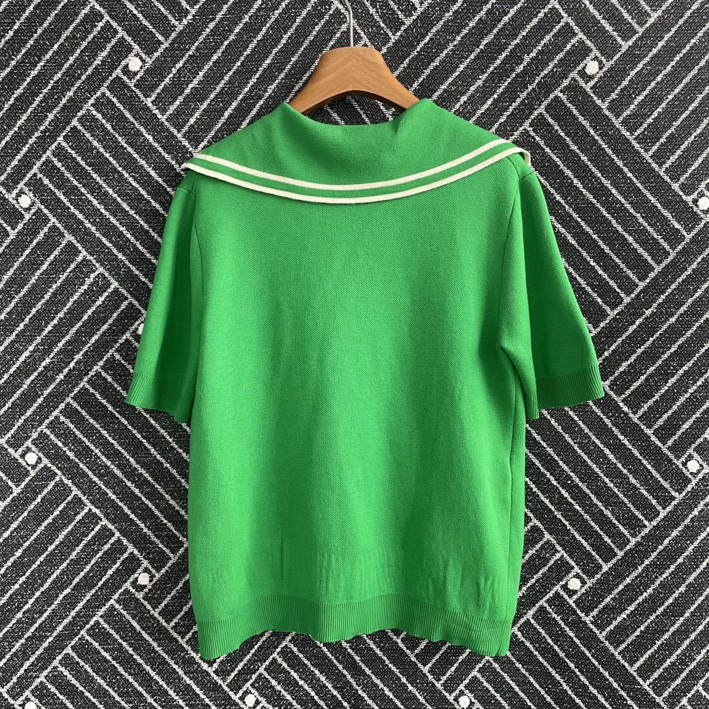 Gucci GUCCI SS21 99 New Women's Green Wool Polo Shirt L Size L / US 10 / IT 46 - 2 Thumbnail
