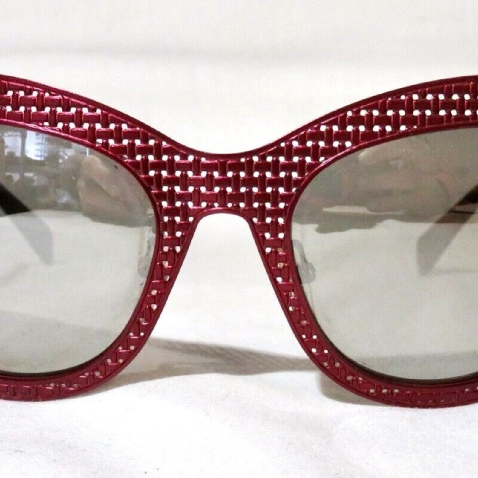 Marc Jacobs MARC JACOBS Red Woven Metal Mirror Lens $250 Sunglasses Size ONE SIZE - 14 Thumbnail