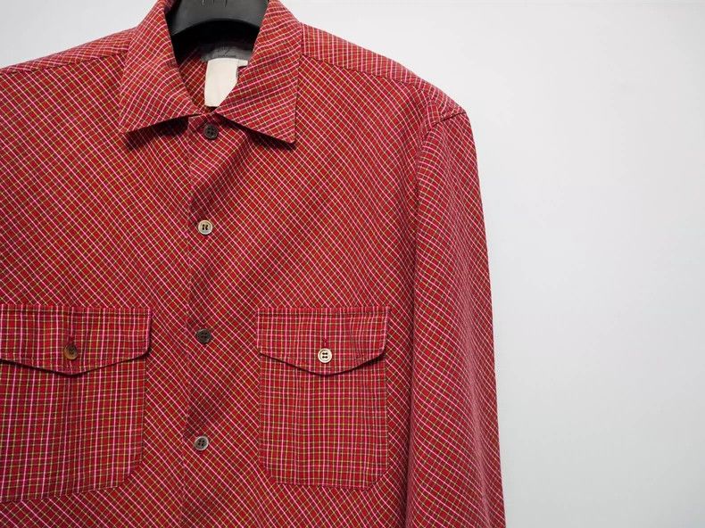 Yohji Yamamoto Yohji Yamamoto 2000SS Red, Yellow and Green Plaid Shirt 25 Size US L / EU 52-54 / 3 - 2 Thumbnail