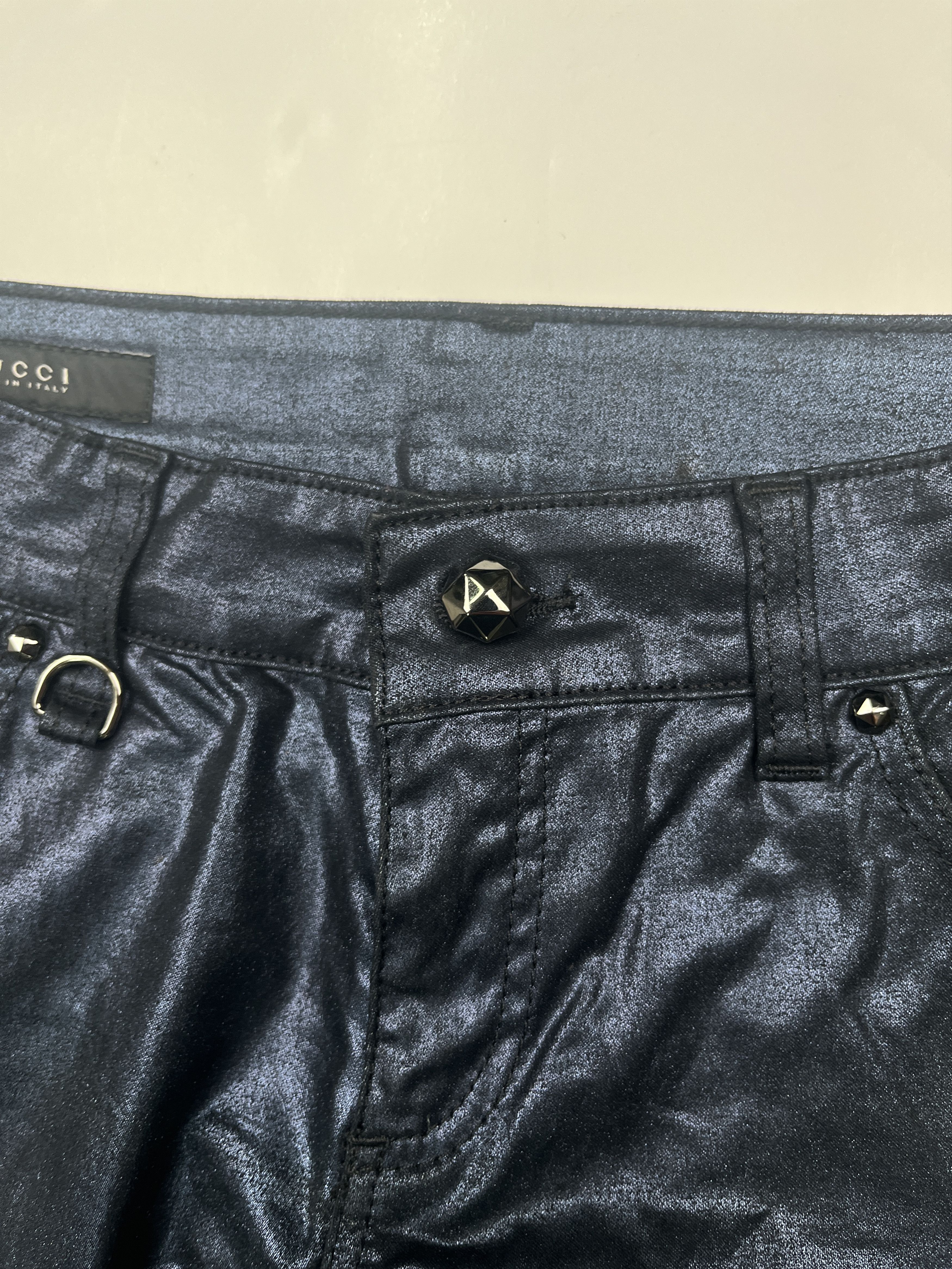 Gucci Gucci Iridescent Blue Pants With Diamante Buttons Size 26" / US 2 / IT 38 - 5 Thumbnail