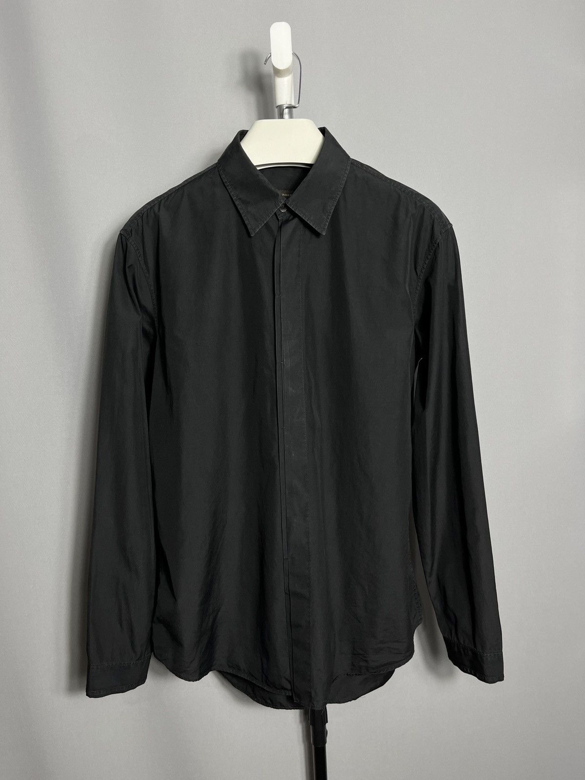Burberry × Vintage Burberry shirt classic button mens long sleeve black Italy Size US XL / EU 56 / 4 - 1 Thumbnail