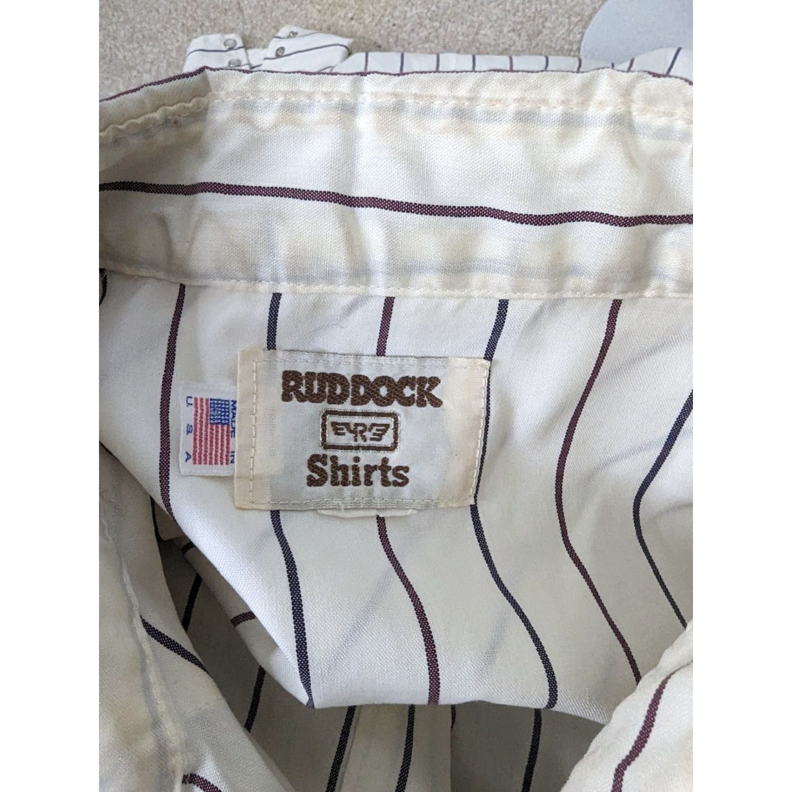 Vintage VINTAGE Ruddock Western Shirt Mens 2XL White Striped Pearl Snap USA Cowboy T6F Size US XXL / EU 58 / 5 - 3 Thumbnail