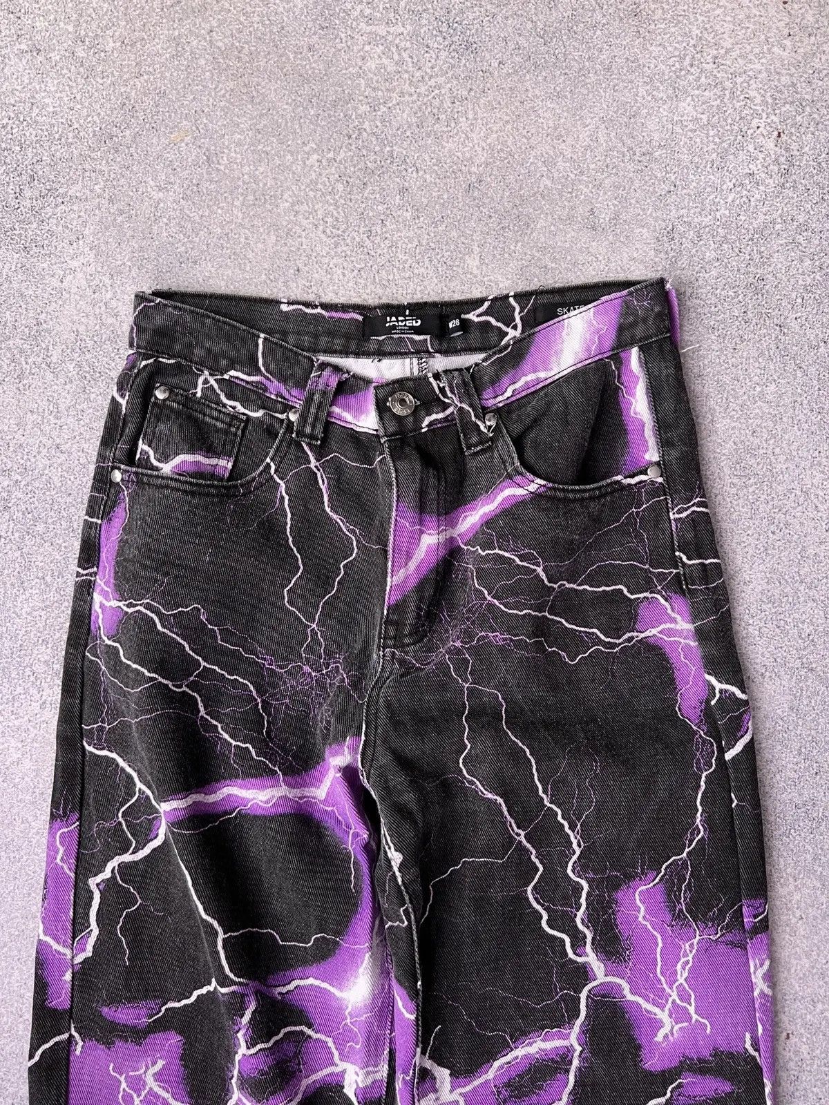 Jaded London × Vintage Vintage Jaded London women’s Purple Lightning Skate jeans Size 28" / US 6 / IT 42 - 6 Thumbnail