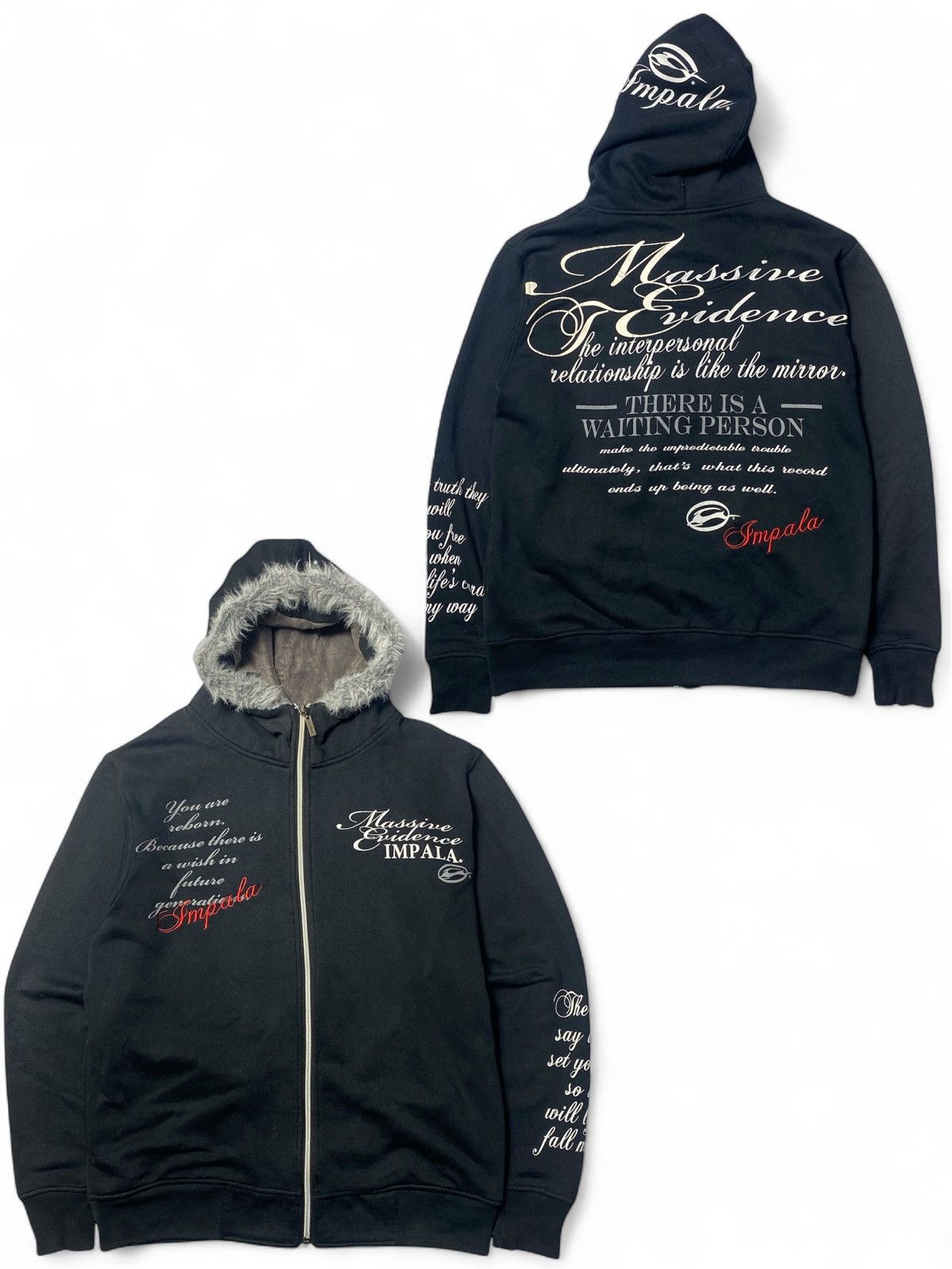 If Six Was Nine Y2K Impala Poem Fur Zip Hoodie Size US L / EU 52-54 / 3 - 1 Thumbnail