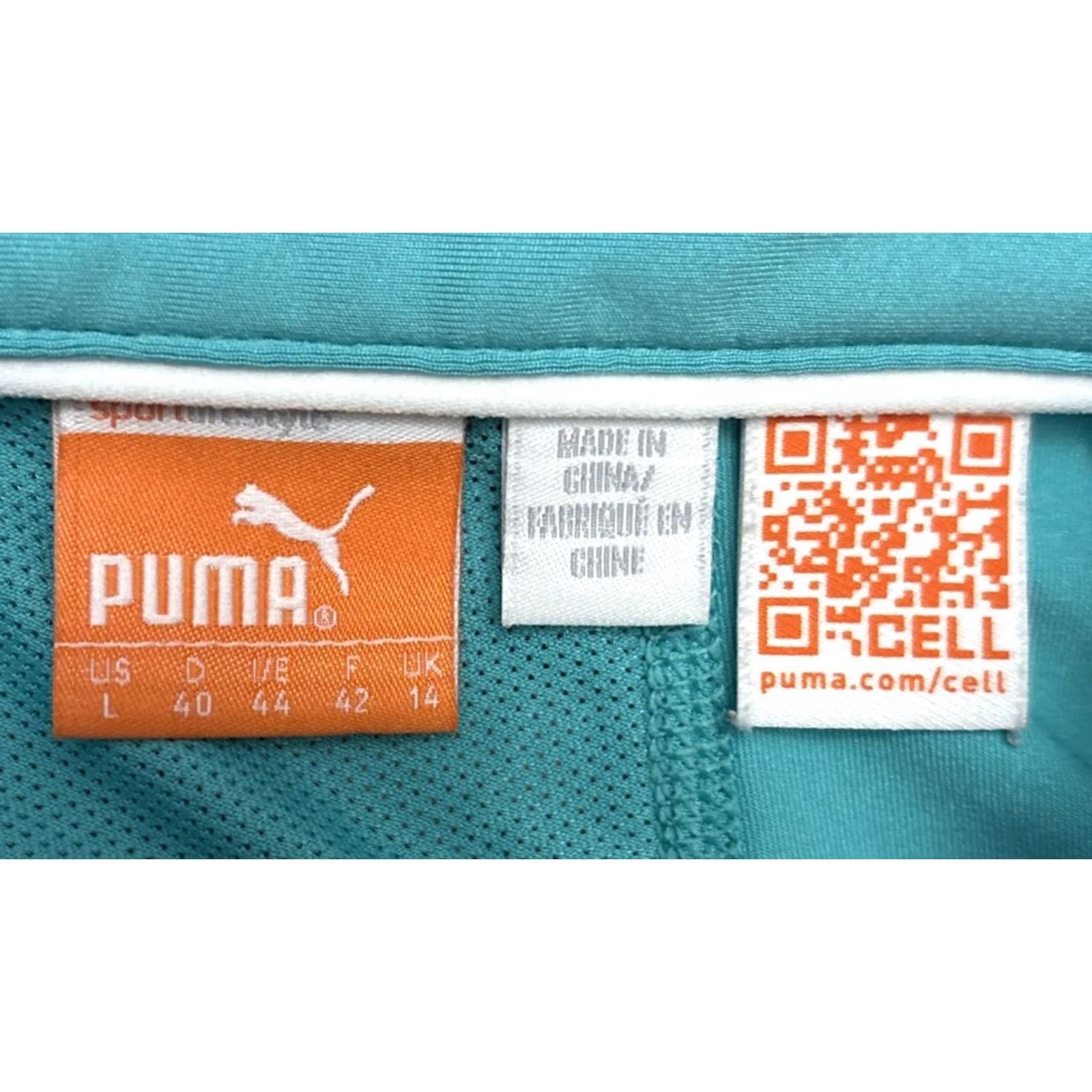 Puma Puma CoolCELL Polo Shirt Womens L Green Teal Snap Golf Performance Top 539 Size L / US 10 / IT 46 - 5 Thumbnail