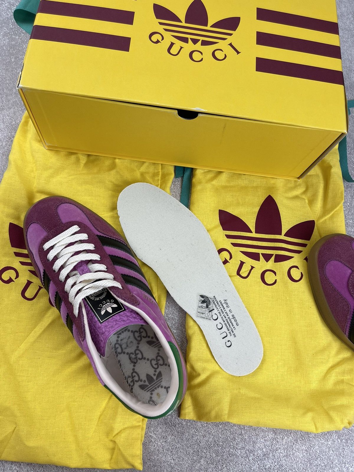 Adidas × Gucci Adidas x Gucci Gazelle Velvet Pink Size 39 1/3 Size US 7.5 / IT 37.5 - 12 Thumbnail