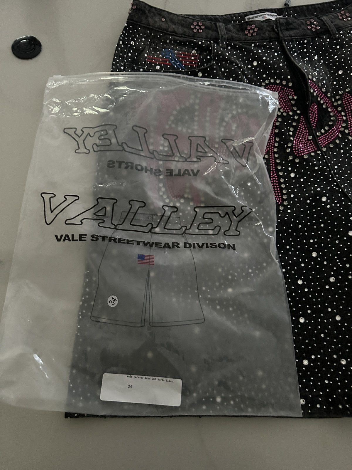 Vale Vale Iced out/Rainbow Denim Shorts Size US 34 / EU 50 - 5 Thumbnail
