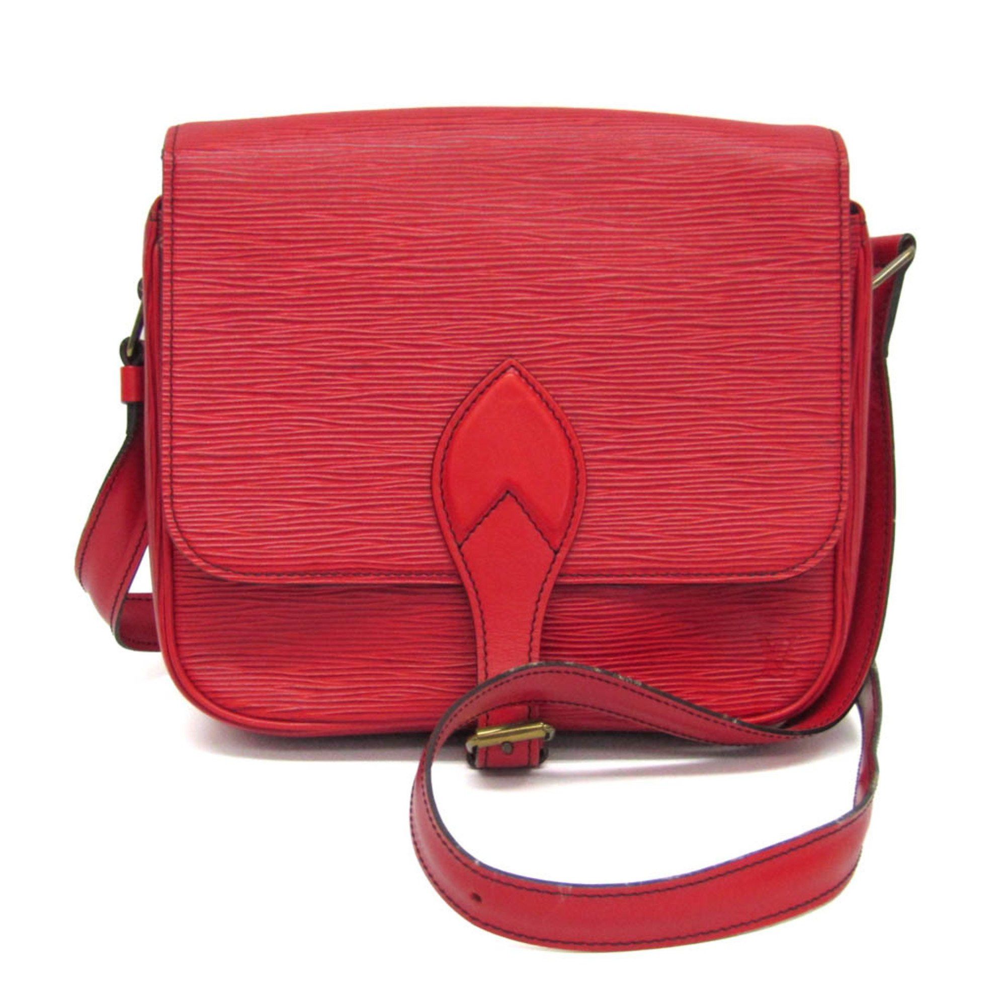 Louis Vuitton Epi Cartouchiere M52247 Women's Shoulder Bag Castilian Red