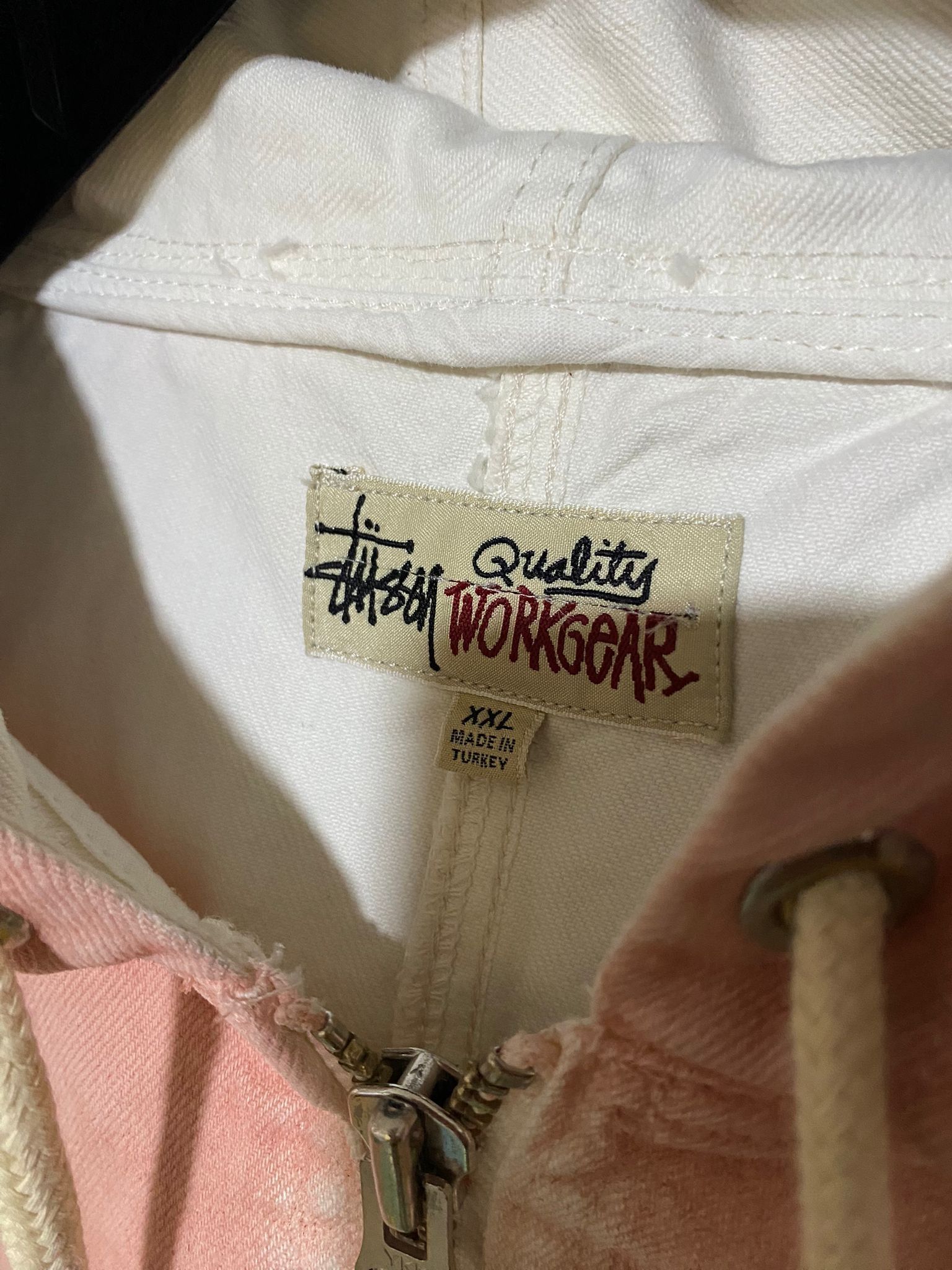 Stussy Spray Dye Hooded Work Jacket Faded Pink