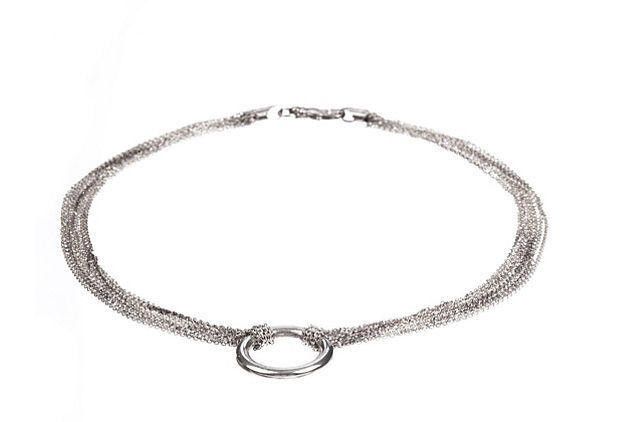 Designer Large Jump Ring Pendant Sterling Silver Necklace Size ONE SIZE - 2 Thumbnail