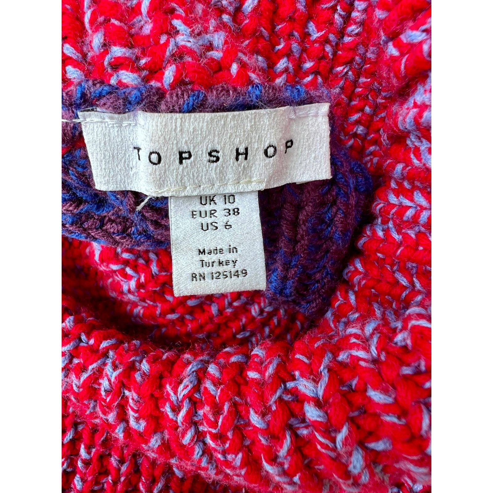 Topshop Topshop Chunky Multicolored Sweater Cable Knit Sz 6 S Size M / US 6-8 / IT 42-44 - 7 Thumbnail