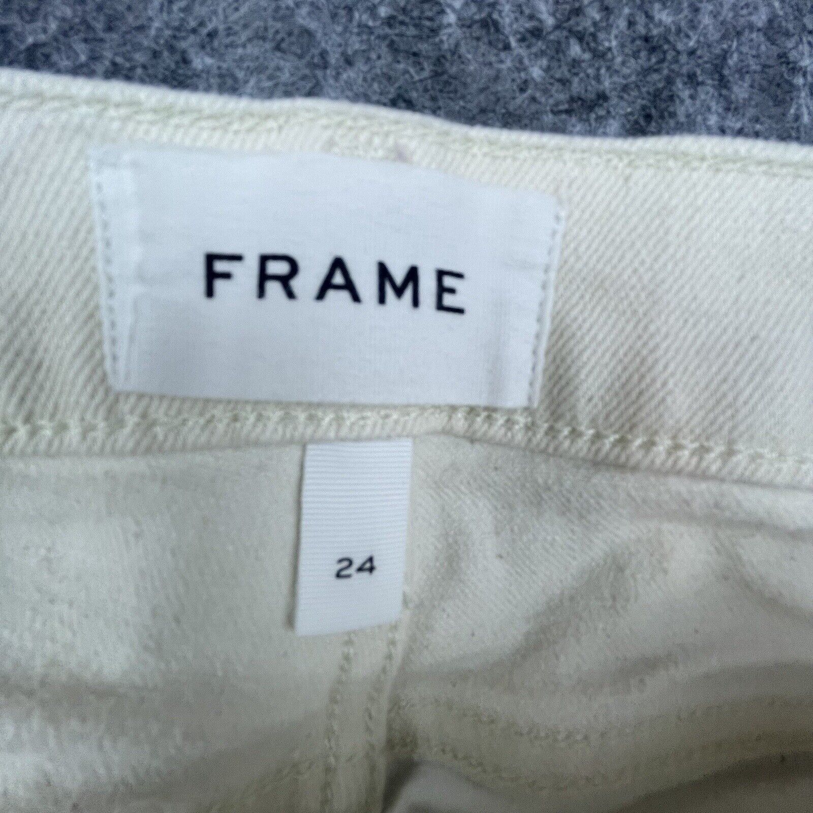 Frame Frame Denim Jeans Women 24 Le Crop Mini Boot White Two Toned Size 24" / US 00 / IT 34 - 4 Thumbnail