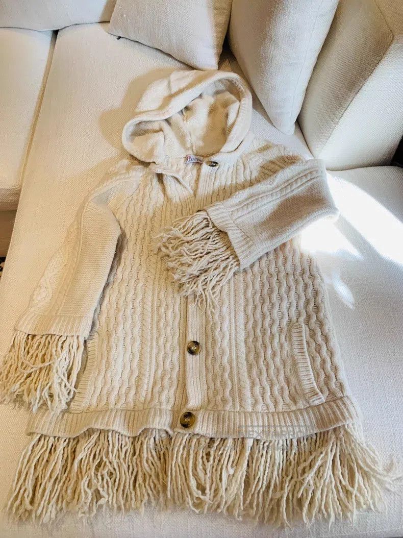 Valentino Valentino Valentino fur coat white cardigan Size S / US 4 / IT 40 - 2 Thumbnail