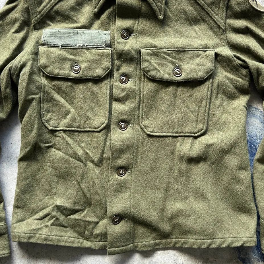 Other Vintage 50s Military Olive Green Field Wool Button Shirt Size US S / EU 44-46 / 1 - 2 Thumbnail