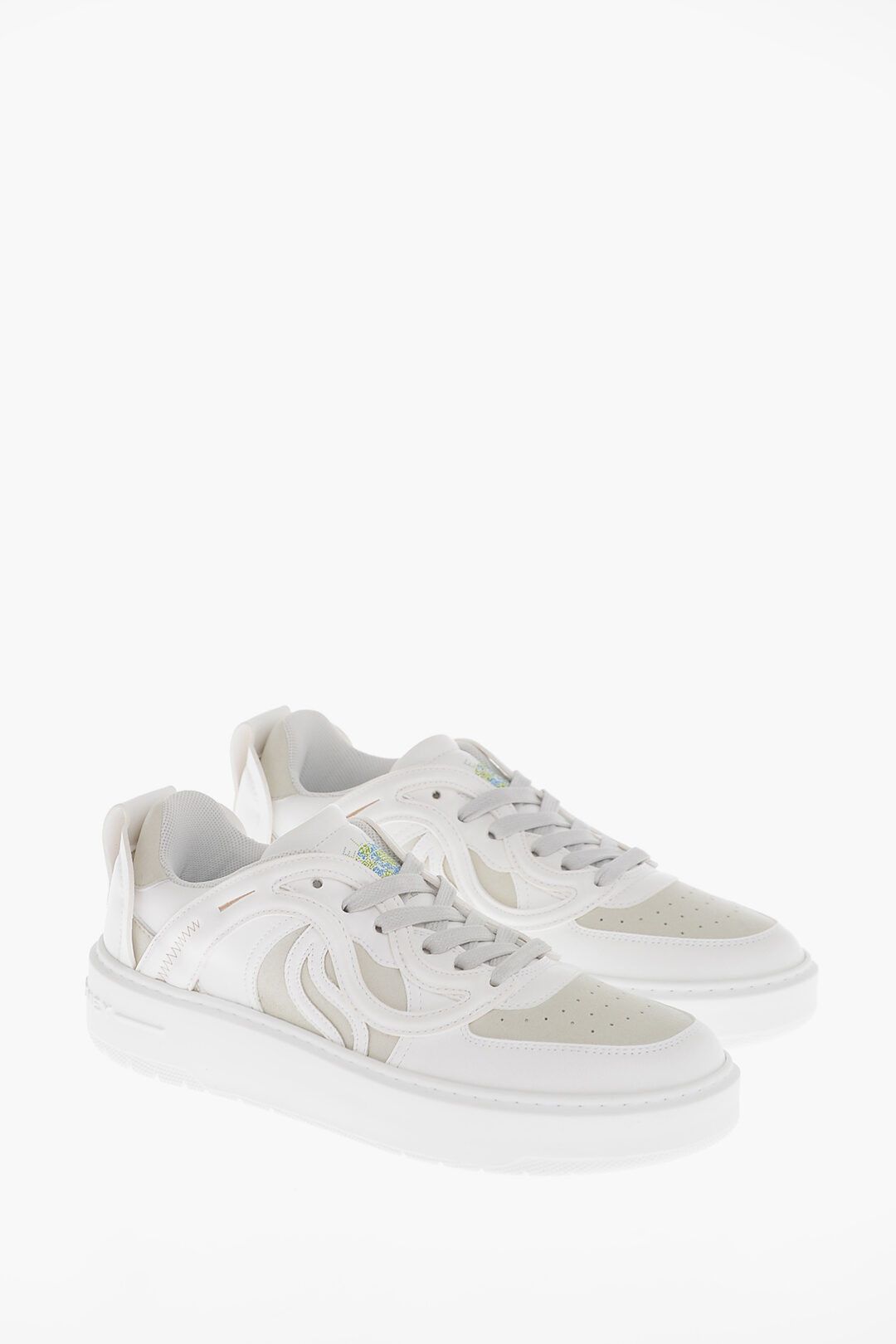 Stella McCartney og1mm0824 Eco-Leather S-Wave Low Top Sneaker in White Size US 8 / IT 38 - 2 Thumbnail
