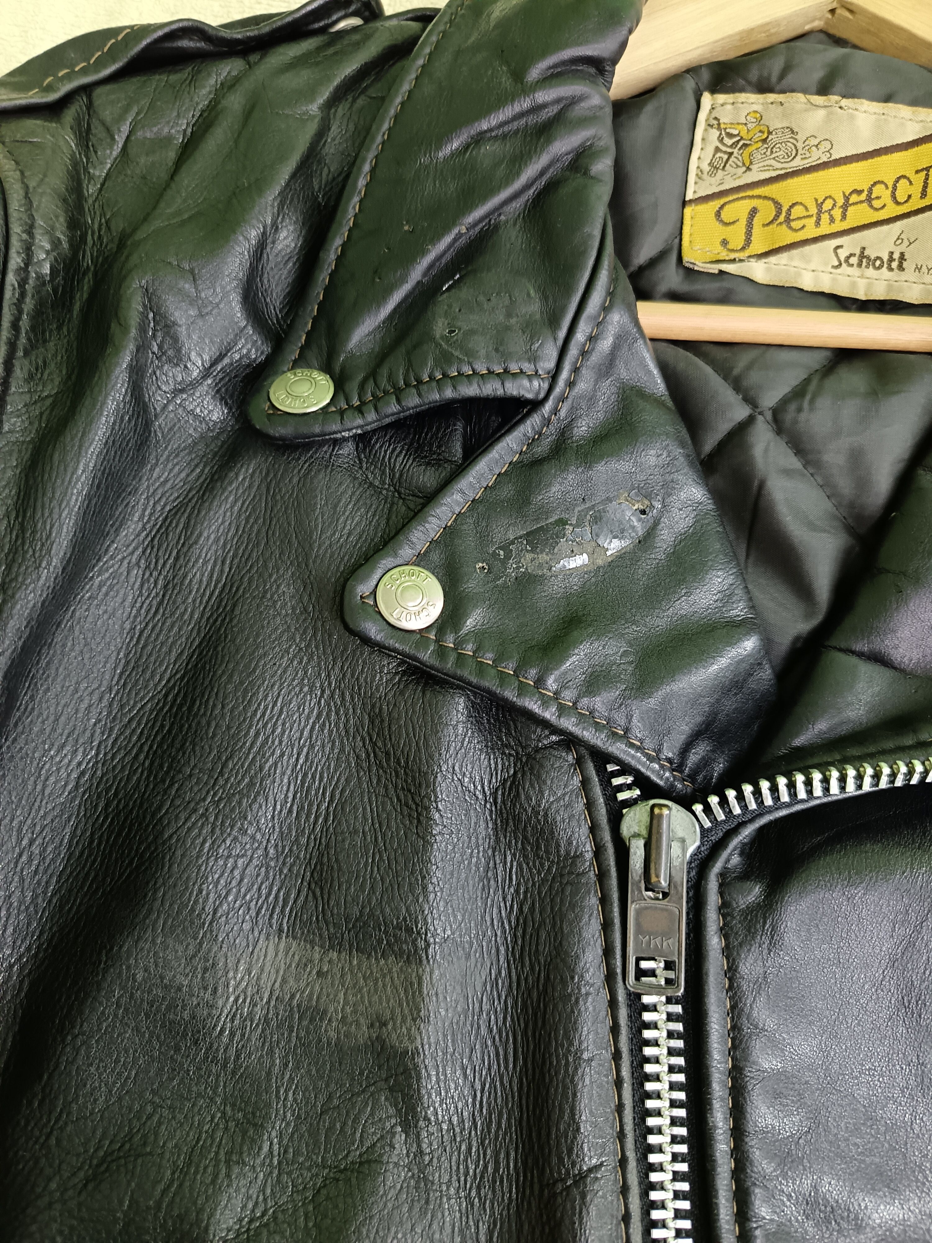 Schott × Vintage 80's Perfecto Schott Biker Leather Jacket Rare Size US M / EU 48-50 / 2 - 6 Thumbnail