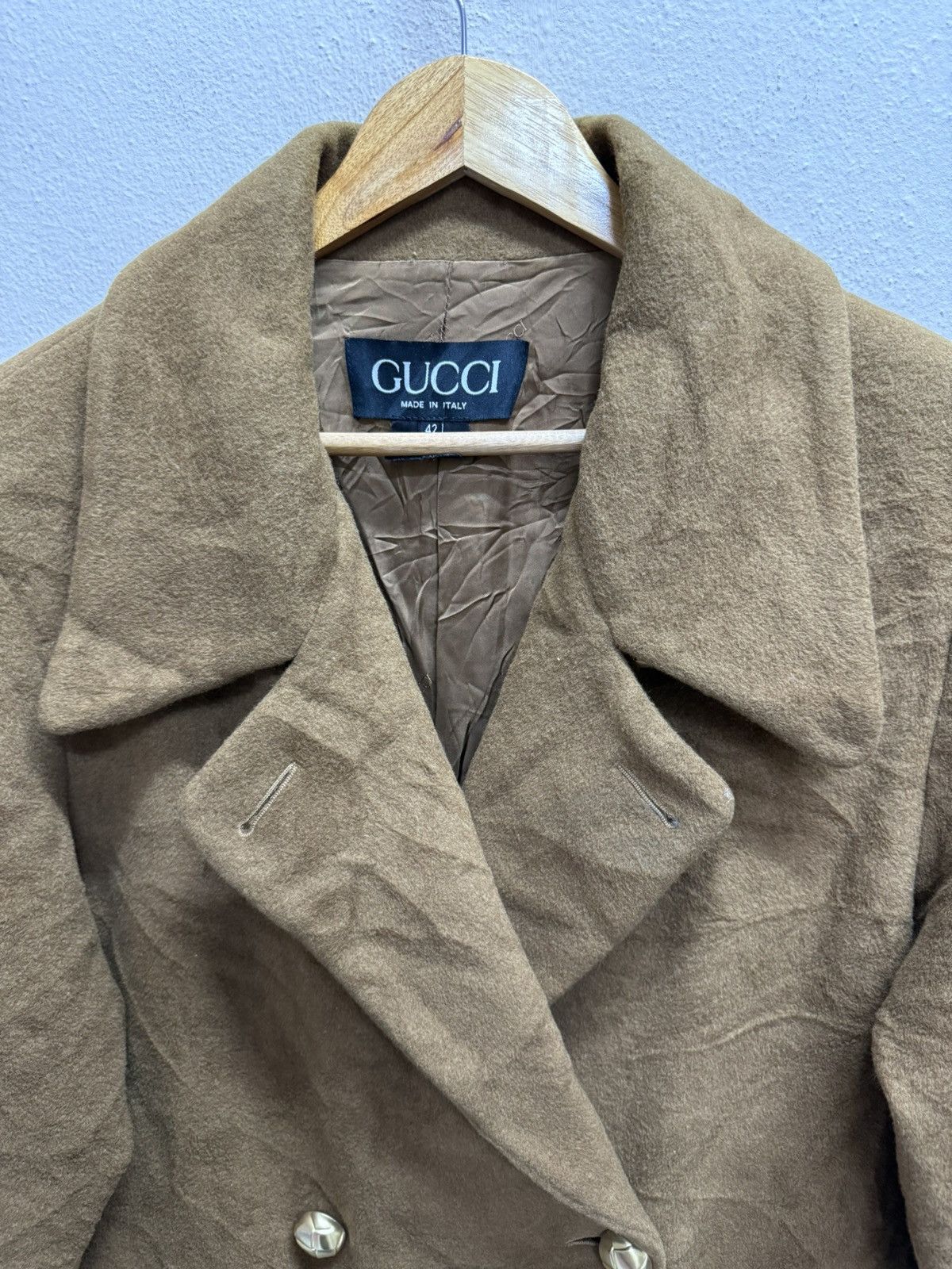 Gucci VINTAGE GUCCI WOOL LONG COATS JACKET BROWN Size M / US 6-8 / IT 42-44 - 6 Thumbnail