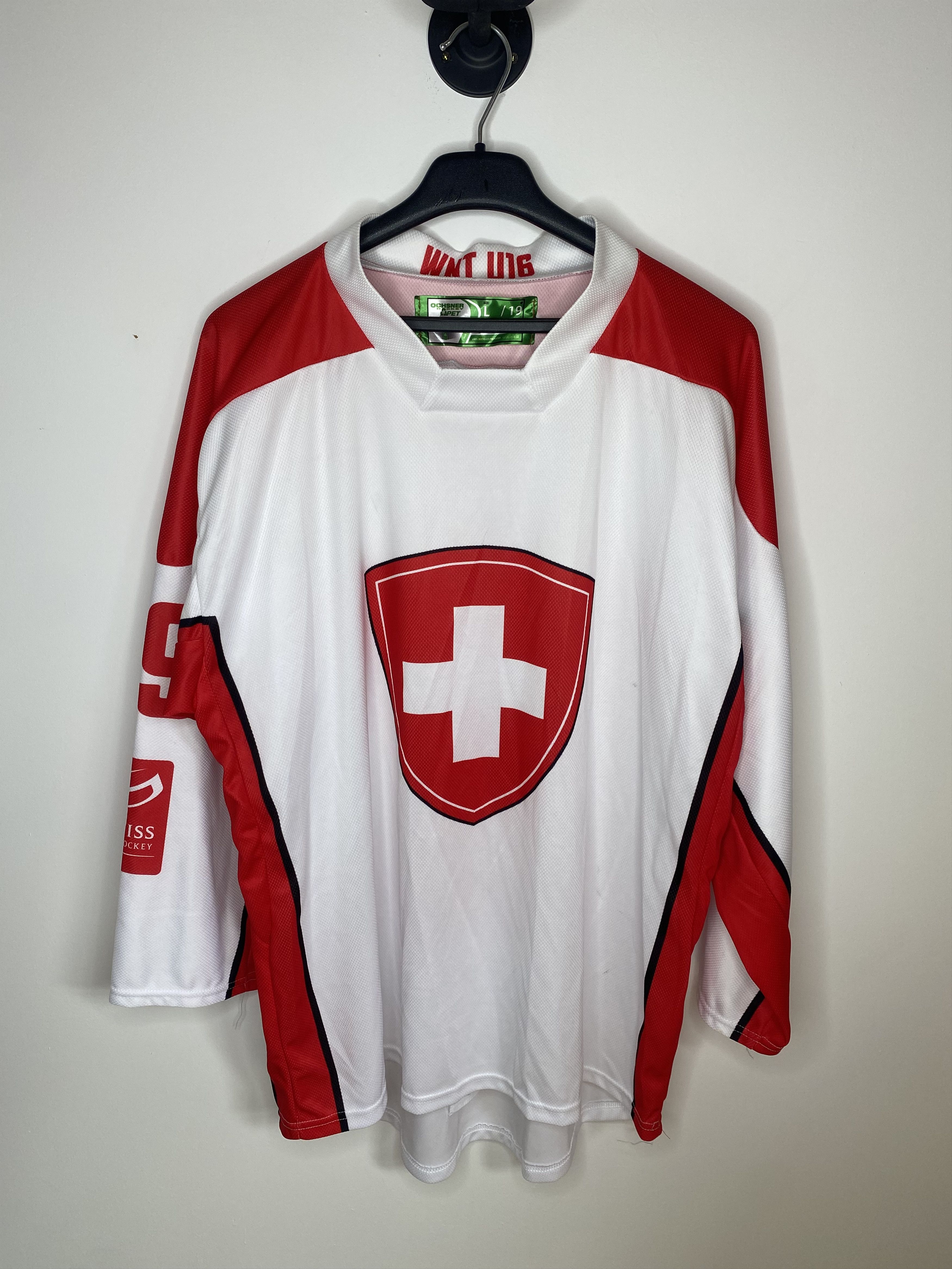 Nike SWITZERLAND TEAM U16 MATCH WORN ICE HOCKEY JERSEY SHIRT Size US L / EU 52-54 / 3 - 1 Thumbnail