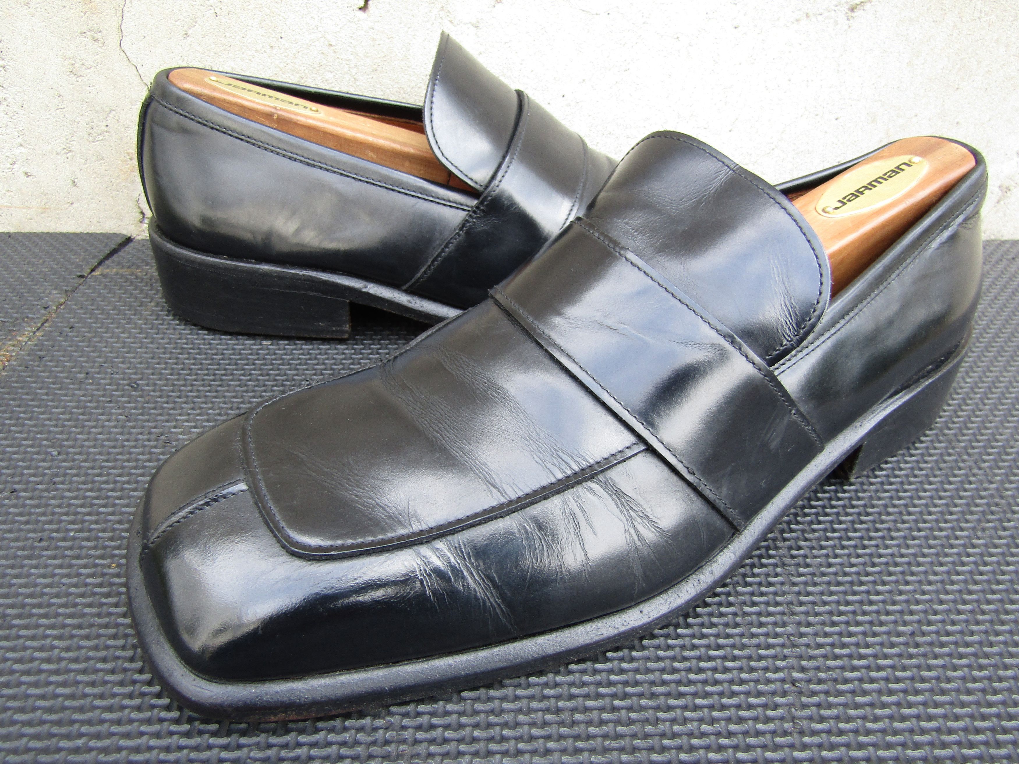 GUCCI Black Leather Slip On Tom Ford Era Loafers Mens