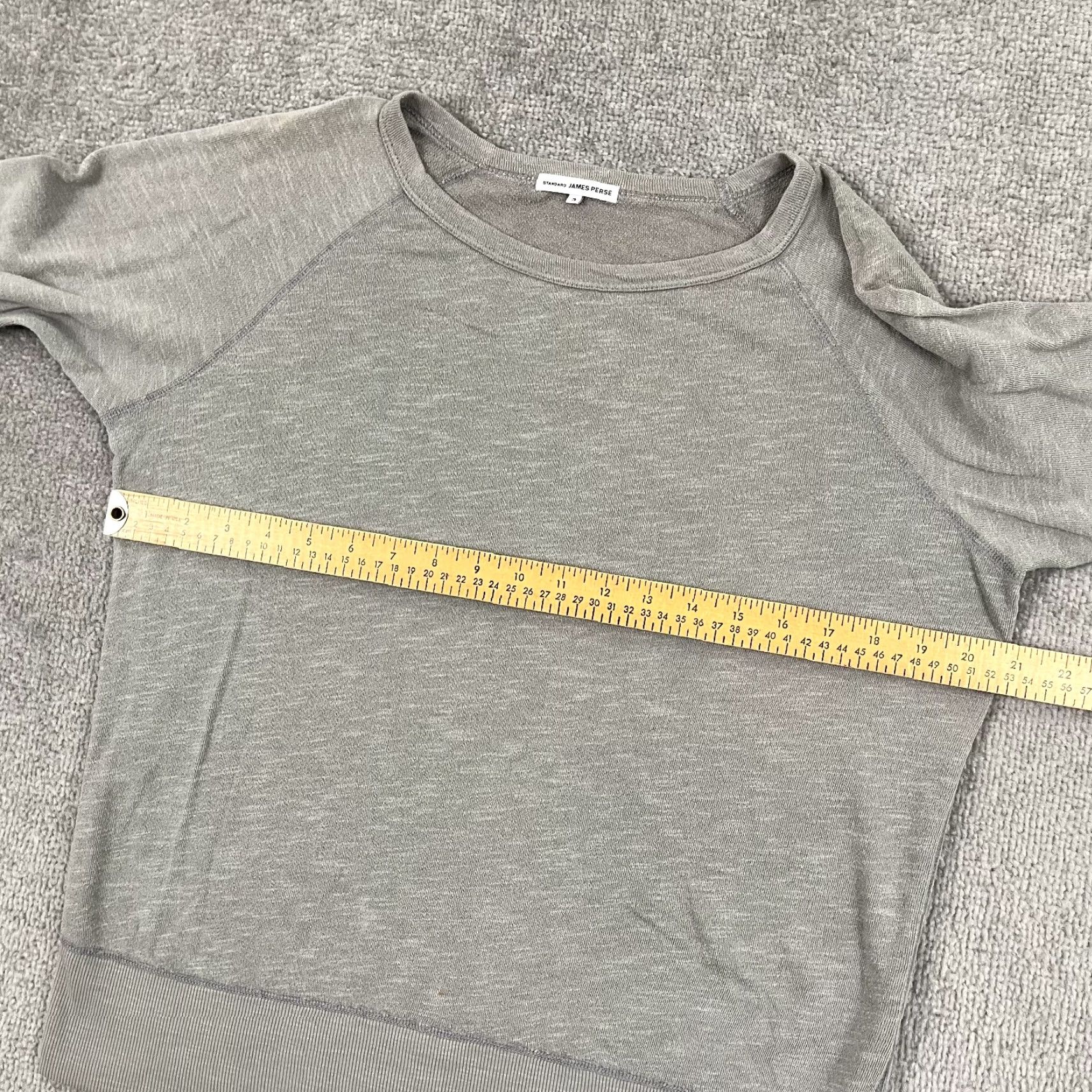 James Perse VINTAGE James Perse Shirt Womens Sz 3 Large Raglan 3/4 Sleeve Cotton Modal Polyester Gray Knit Top Regular Fit Women Size XS / US 0-2 / IT 36-38 - 6 Thumbnail