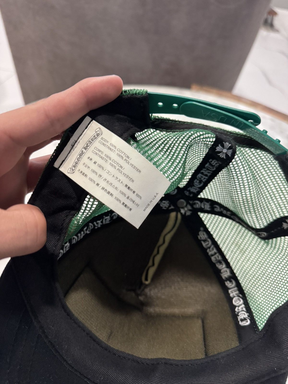 Chrome Hearts Chrome Hearts CH Black/Green Hollywood Trucker Size ONE SIZE - 4 Thumbnail