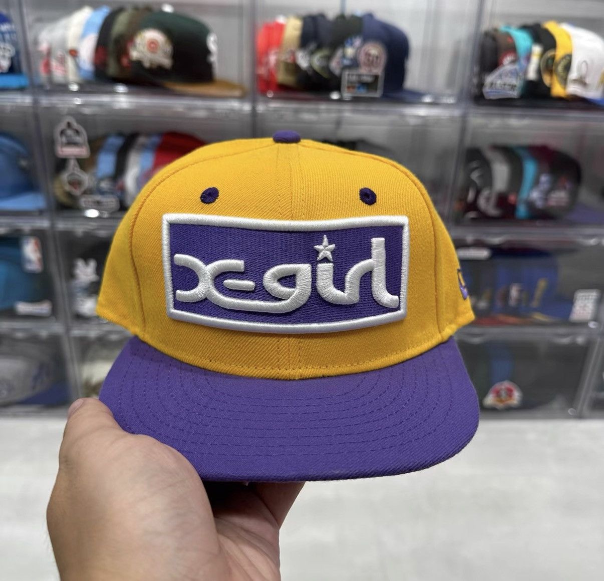 New Era New Era × X-GIRL Lakers Colorway Flat Brim Baseball Cap J32 Size ONE SIZE - 1 Thumbnail