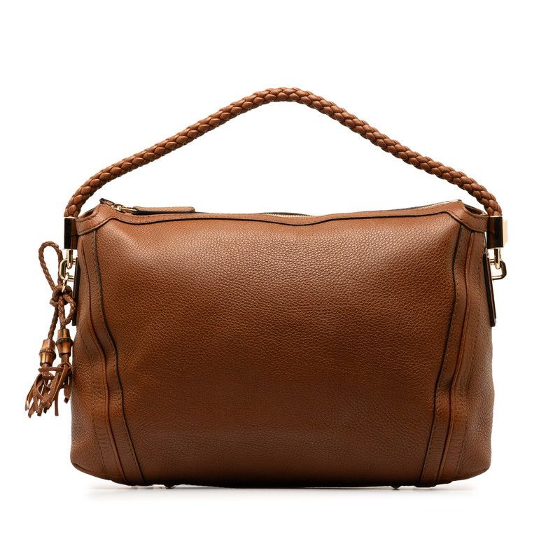 image of Gucci Leather Bella Hobo Bag in Brown, Women's