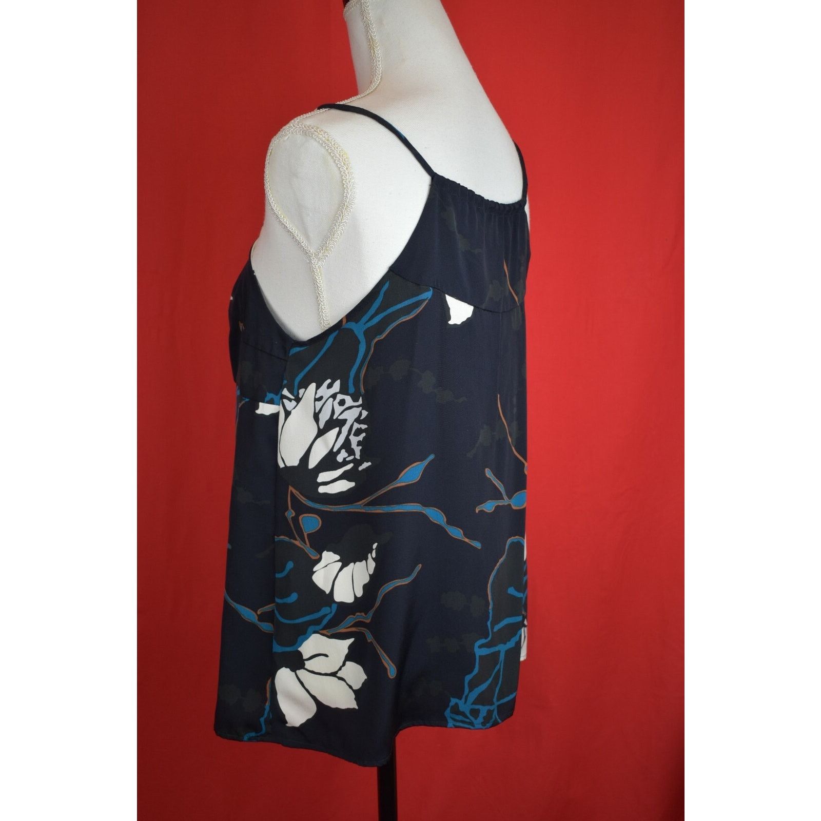 RED Valentino RED VALENTINO FLORAL MULTICOLOR SILK SLEEVELES BOW BLOUSE 46 Size L / US 10 / IT 46 - 6 Thumbnail