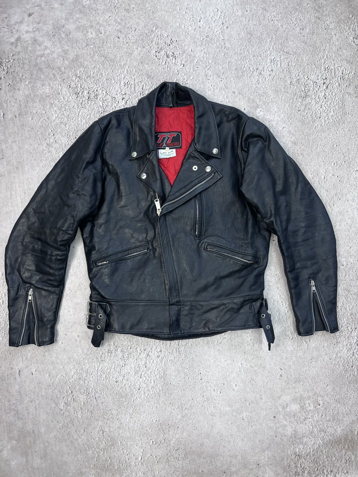 Harley Davidson VINTAGE WESTERN BIKER MOTO STYLE AVANT GARDE LEATHER JACKET Size US M / EU 48-50 / 2 - 2 Thumbnail