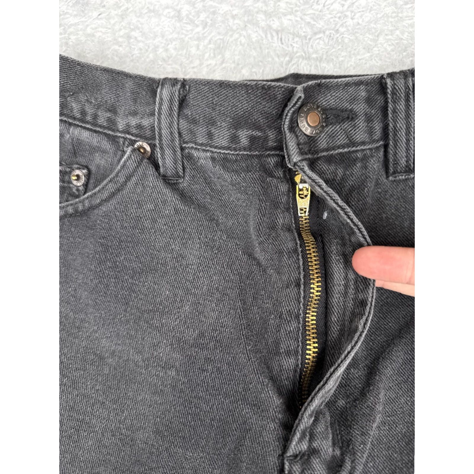 Big Dogs VINTAGE Bugle Boy Jeans Mens 31x32 Black Gray Denim Straight Leg Zip Fly 90s Size US 31 - 5 Thumbnail