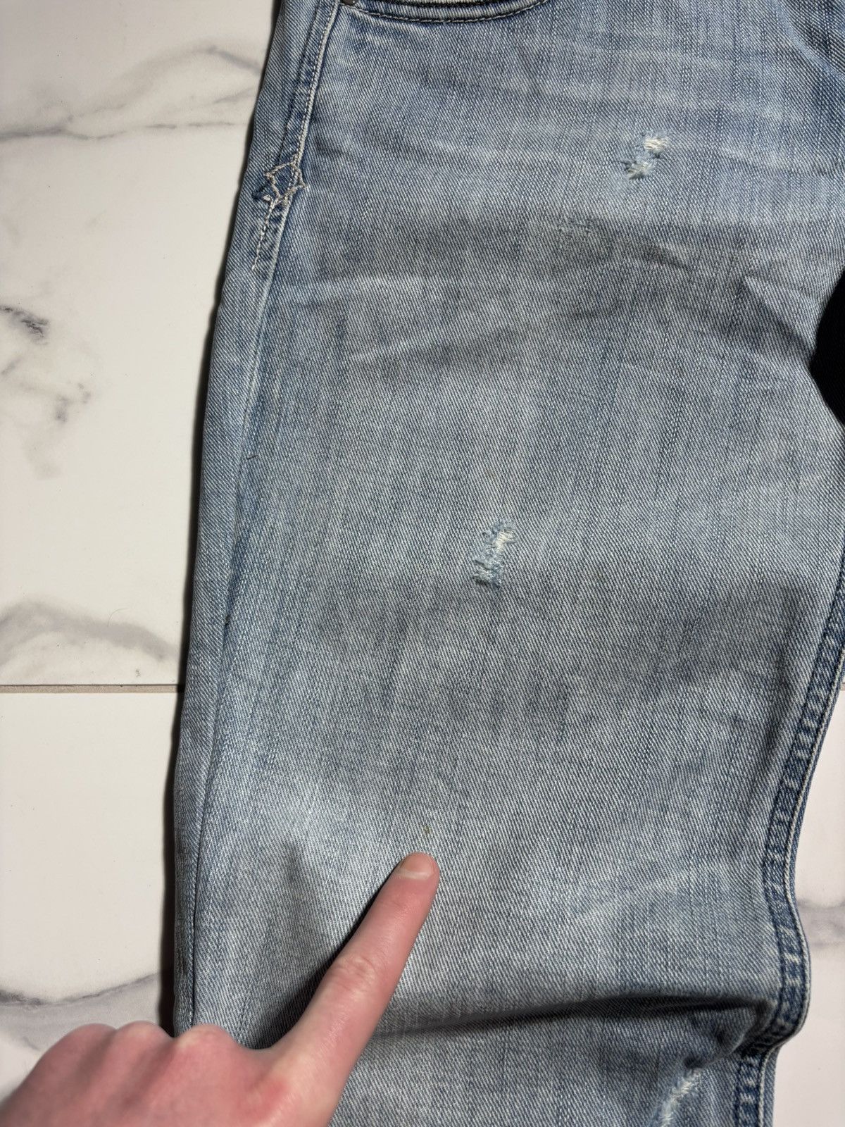 Diesel Y2K Diesel Jeans Vintage Light Blue Distressed 00’s Japanese Size 29" - 6 Thumbnail