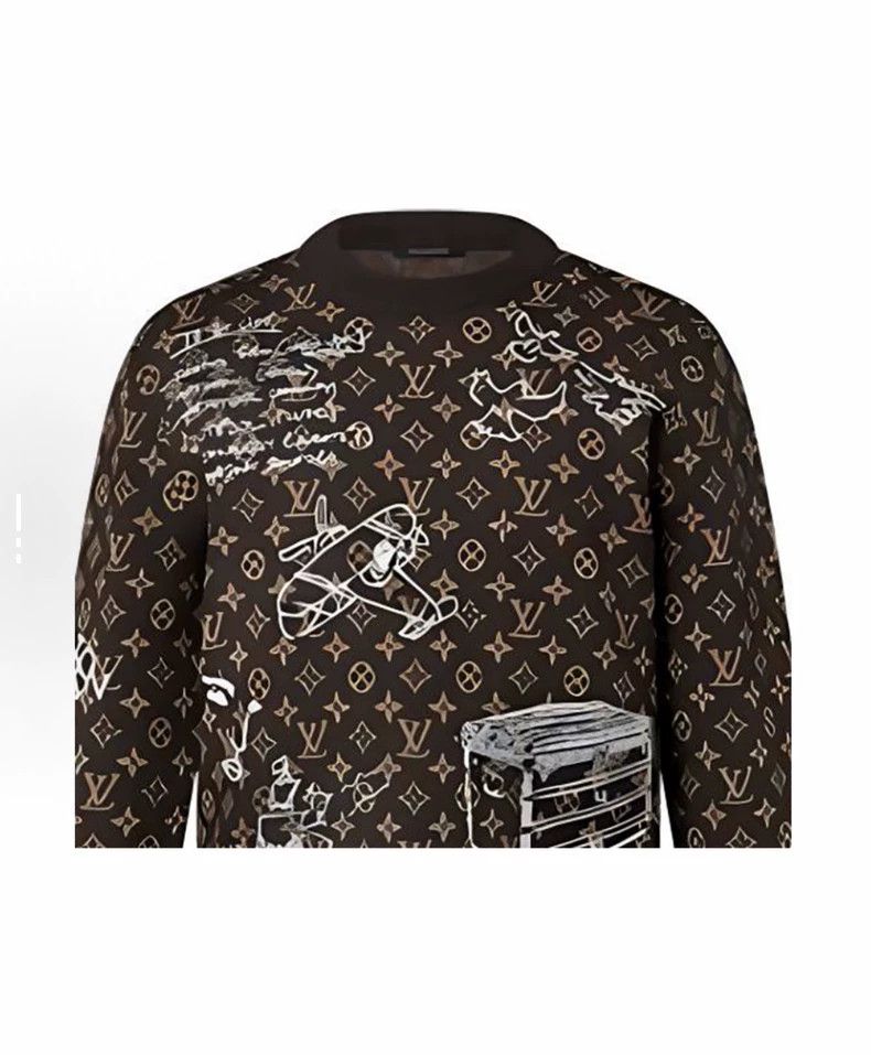 Louis Vuitton Louis Vuitton FW23 Logo monogrammed scribbled crewneck lon Size US L / EU 52-54 / 3 - 4 Thumbnail