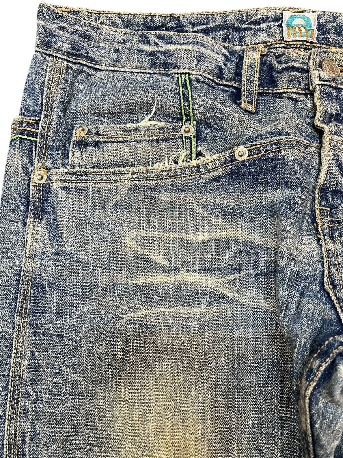 Beauty Beast × Le Grande Bleu (L.G.B.) Vintage Vie Emu Honeycomb Faded Denim Size US 33 - 3 Thumbnail
