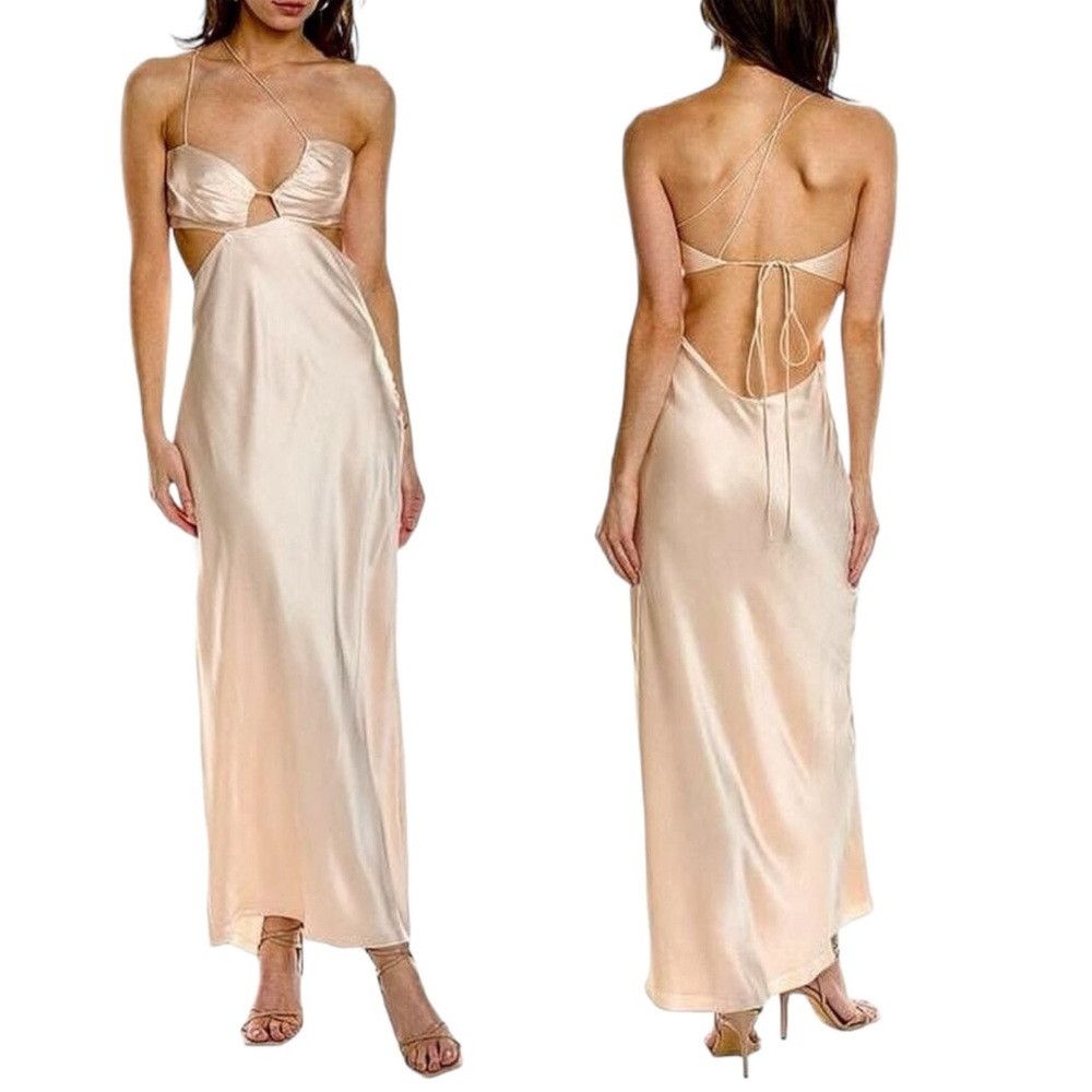 Other THE SEI SLANT BIAS SILK MAXI DRESS WOMENS SIZE 10 100% SILK Size L / US 10 / IT 46 - 2 Thumbnail