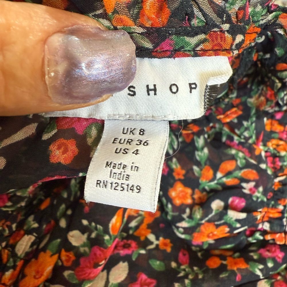 Topshop Top shop size 4 long sleeve multicolor blouse Size S / US 4 / IT 40 - 7 Thumbnail