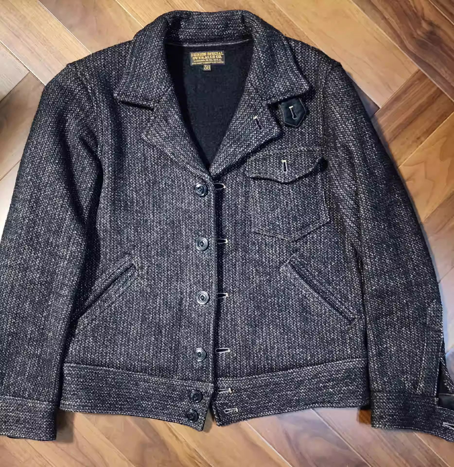 image of Freewheelers Pepper And Salt Jacket in Black, Men's (Size Medium)