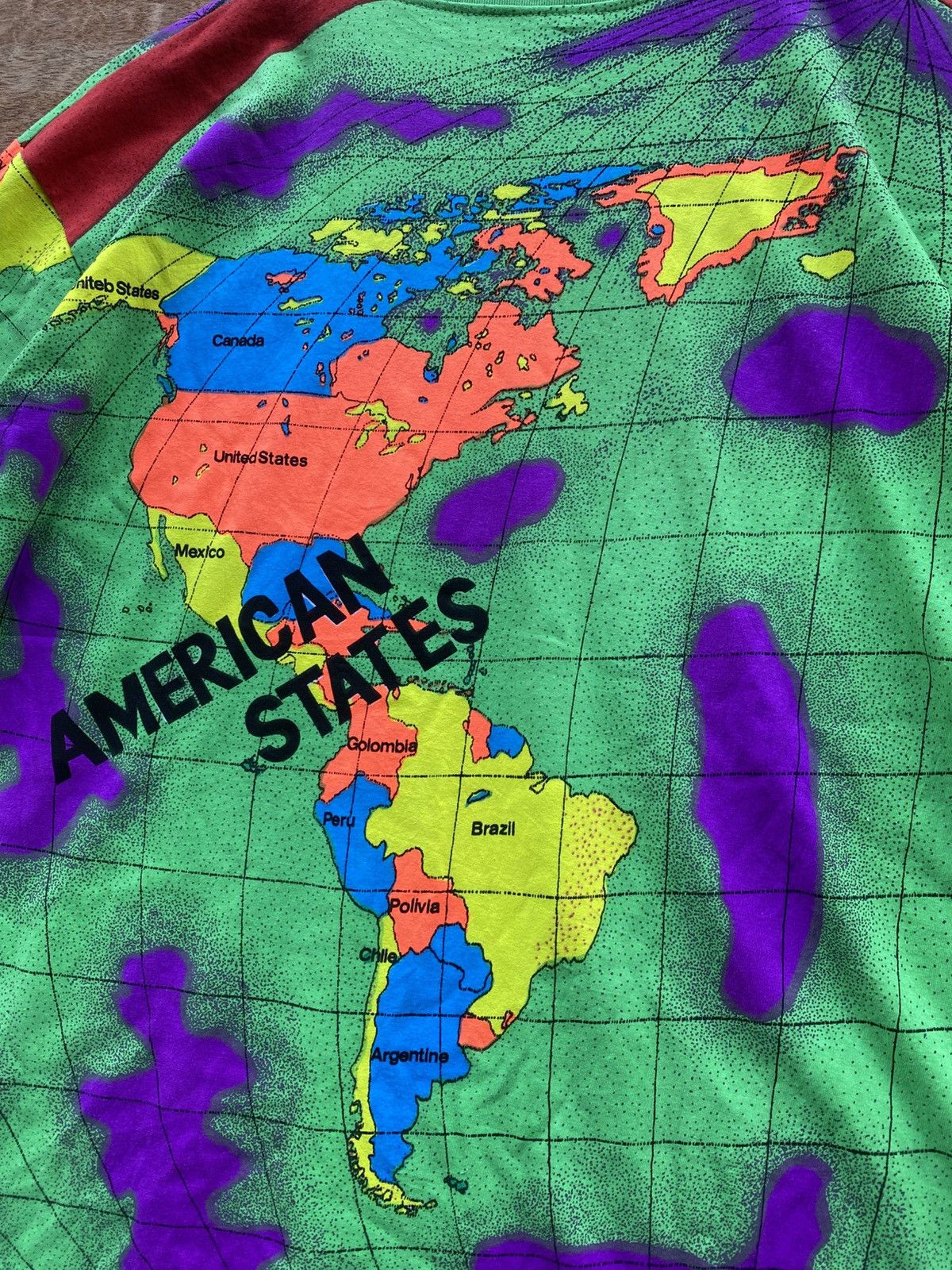 Vintage vintage american states map all over print tshirt Size US XL / EU 56 / 4 - 6 Thumbnail