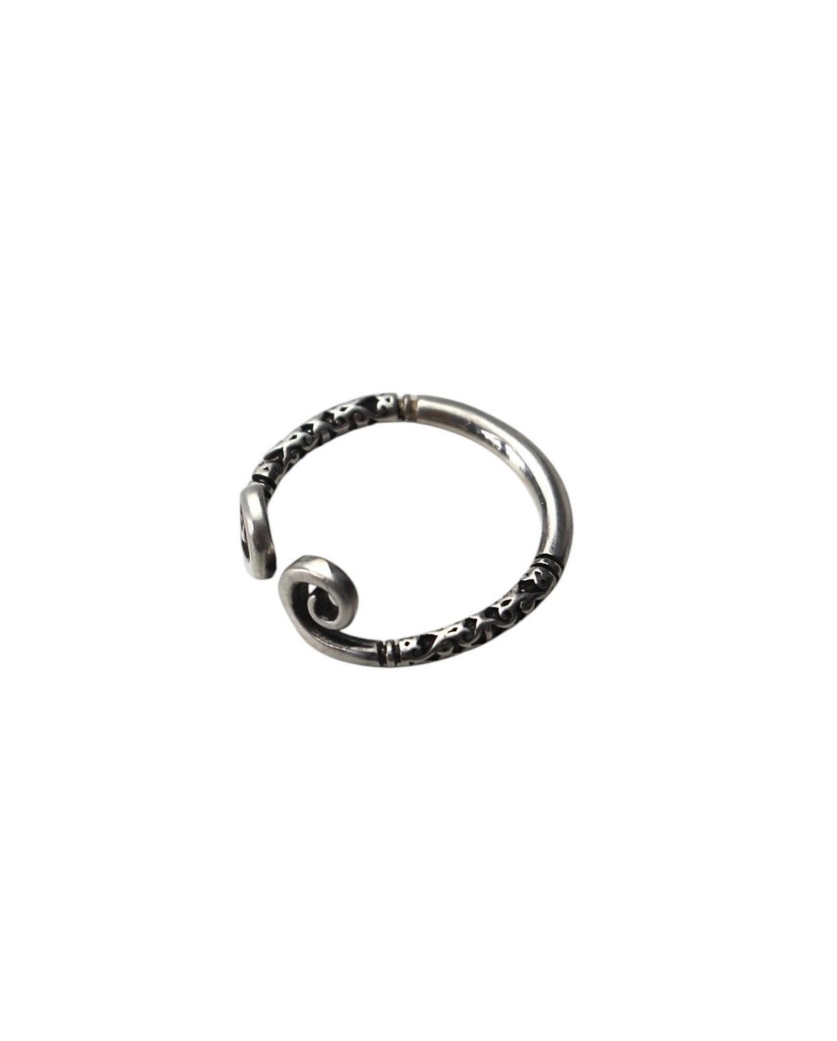Japanese Brand 2000S JAPANESE MADE SILVER SPIRAL ENGRAVED RING Size ONE SIZE - 2 Thumbnail
