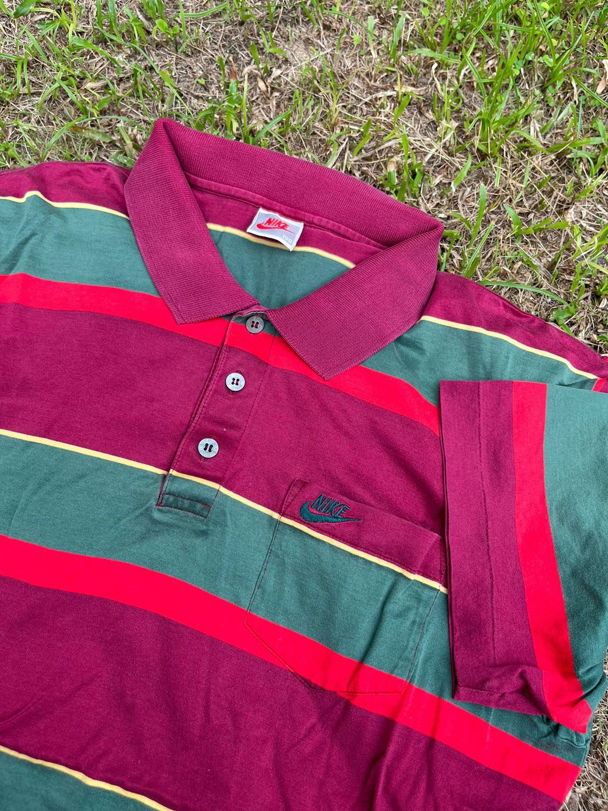 Nike × Vintage Vintage Nike Pocket Stripe Polo Size US M / EU 48-50 / 2 - 2 Thumbnail