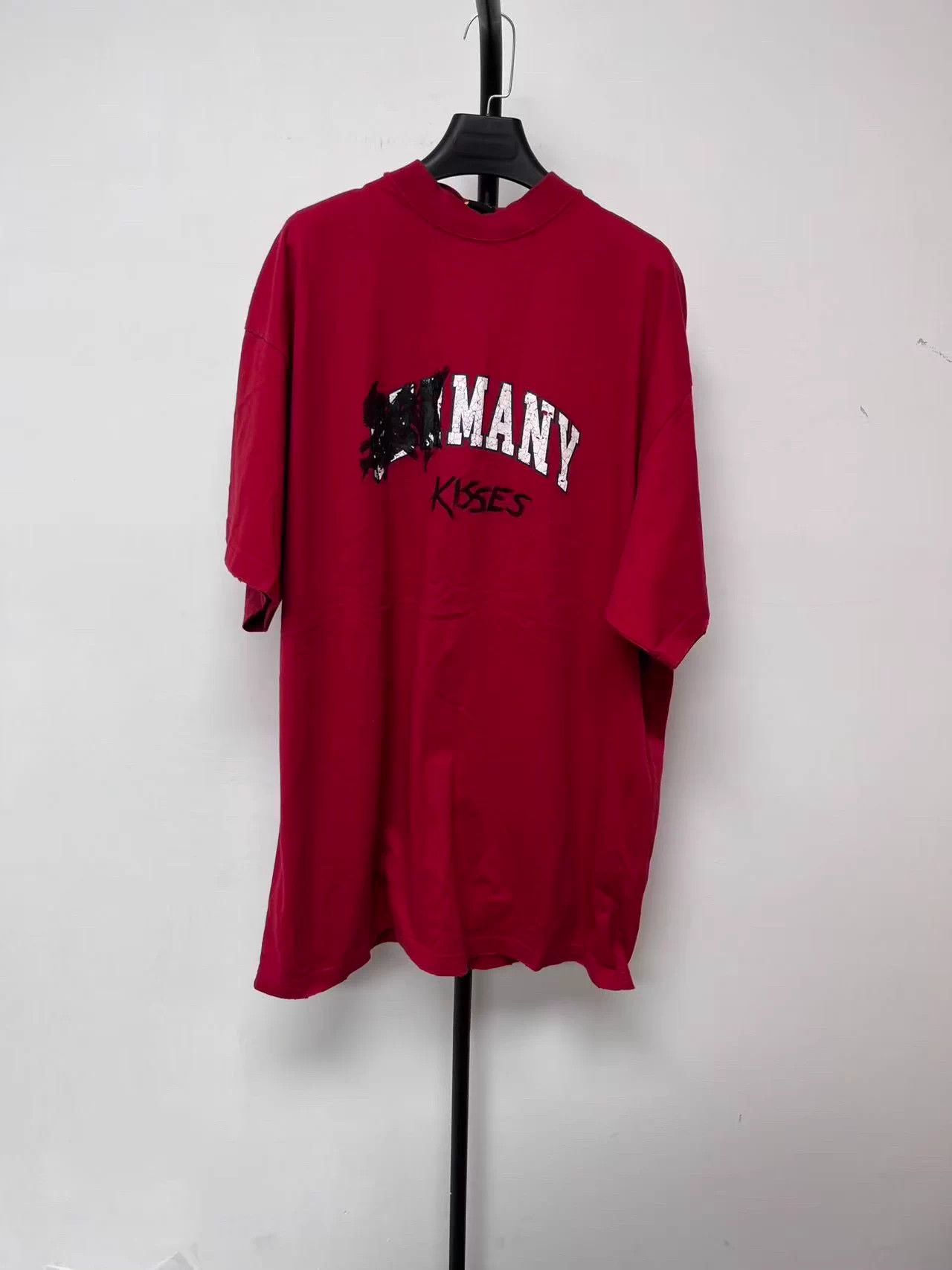 Balenciaga Balenciaga Logo Print Stand Collar SS Tee Men's Red 3 Size US L / EU 52-54 / 3 - 1 Thumbnail