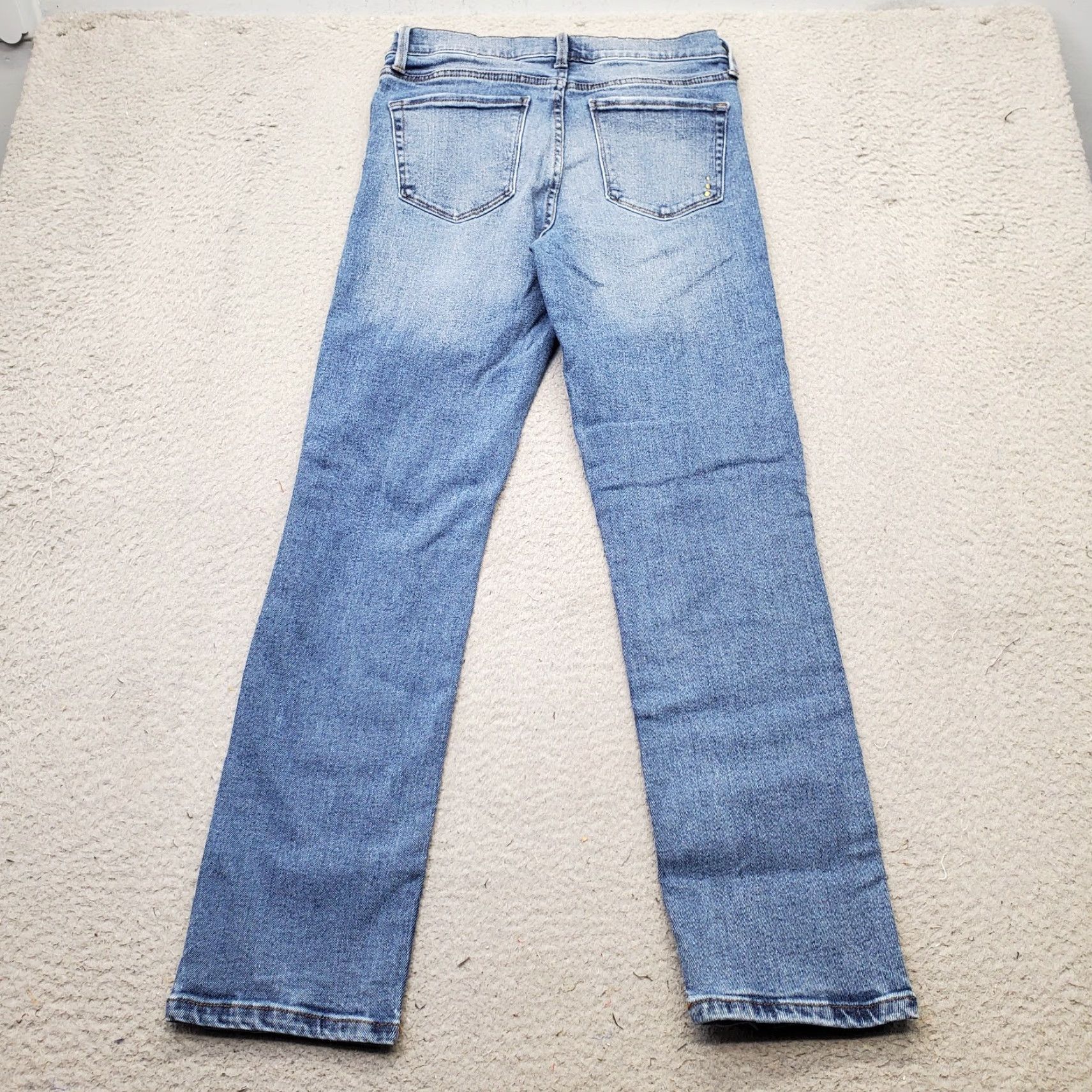 Vintage Rachel Roy Jeans Women's 6/28 Blue Denim Stretch Boho High Waisted Denim Jeans Distressed 5-Pocket Regular Fit Womens Size 6Blue Size 28" / US 6 / IT 42 - 2 Thumbnail