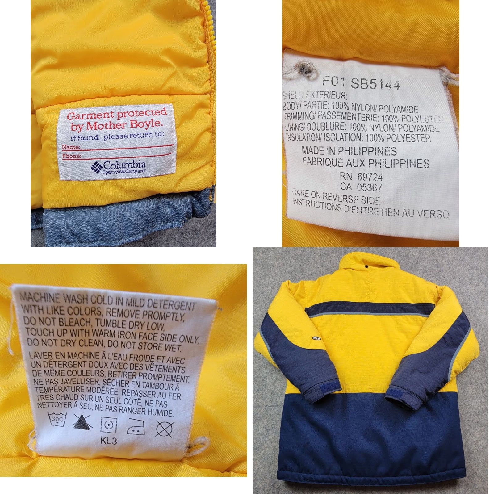 Vintage Columbia Jacket Mens Large Yellow Full Zip Nylon Softshell Outdoor Puffer Insulated Pockets Logo Outdoor Size US L / EU 52-54 / 3 - 10 Thumbnail