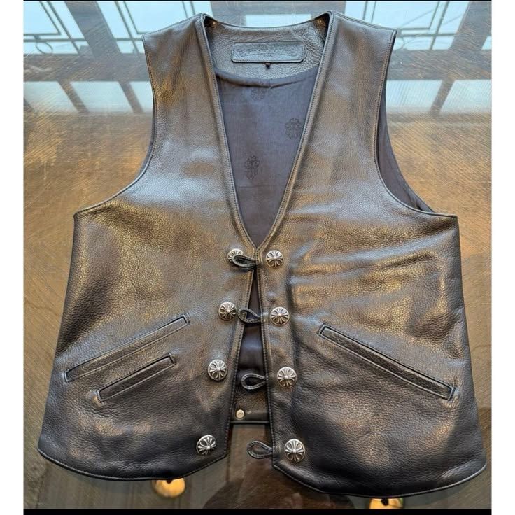 Chrome Hearts CH 8B Leather Vest Size US S / EU 44-46 / 1 - 1 Thumbnail