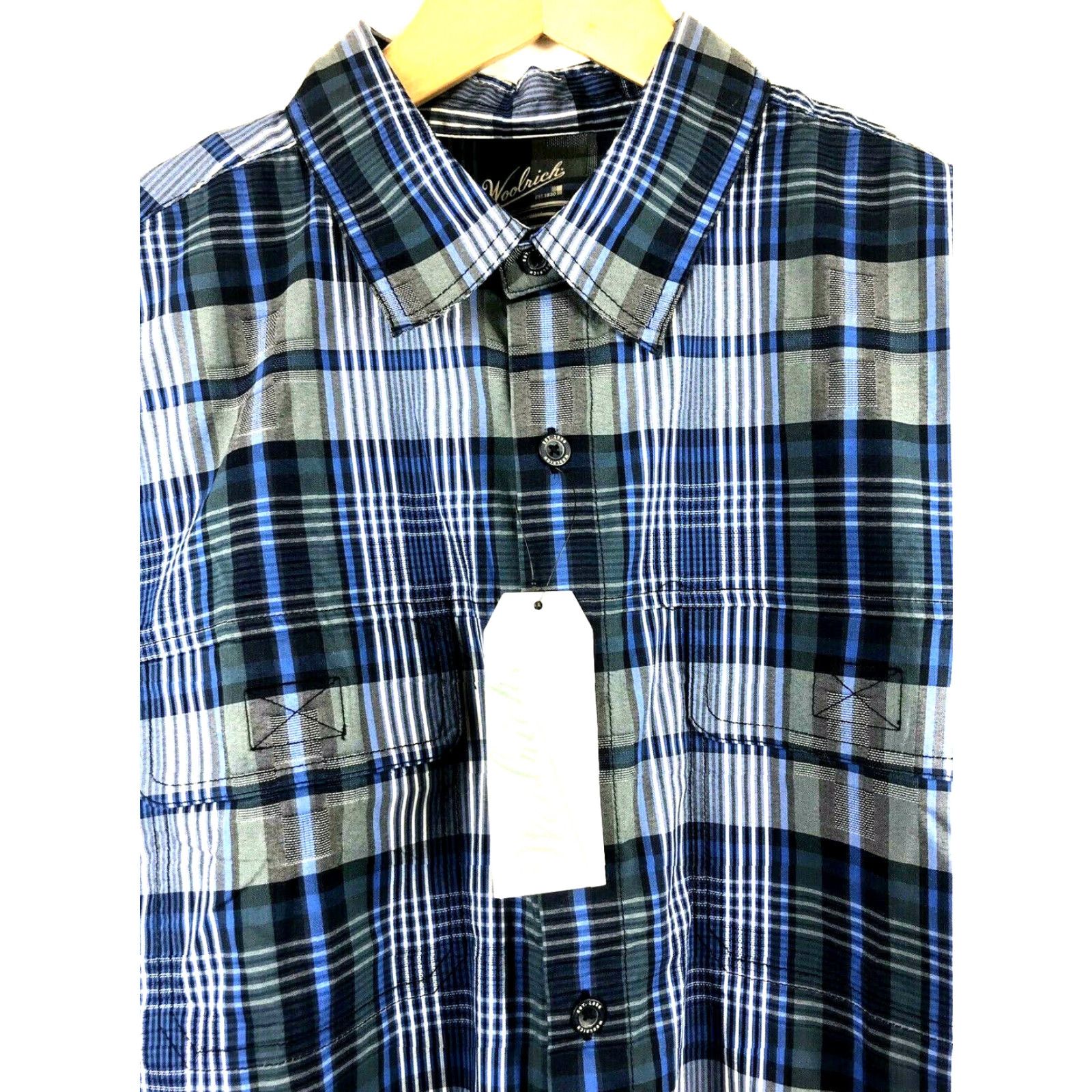 Vintage Woolrich Shirt Mens Large Adventure Series Wicking Keep It Moving Blue Plaid Button-Front Size US L / EU 52-54 / 3 - 2 Thumbnail
