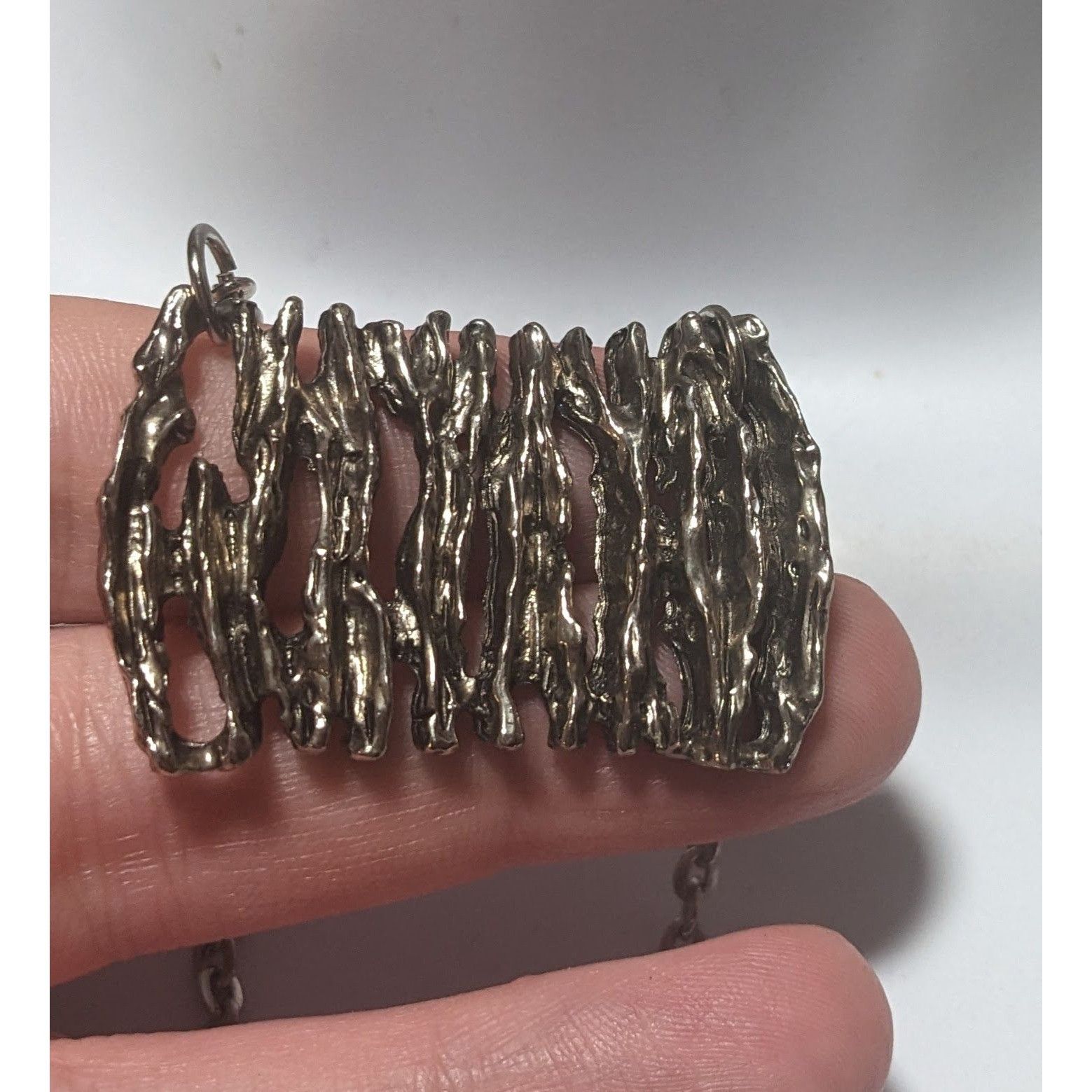 Other Abstract Silver Tree Bark Pendant Necklace Size ONE SIZE - 6 Thumbnail