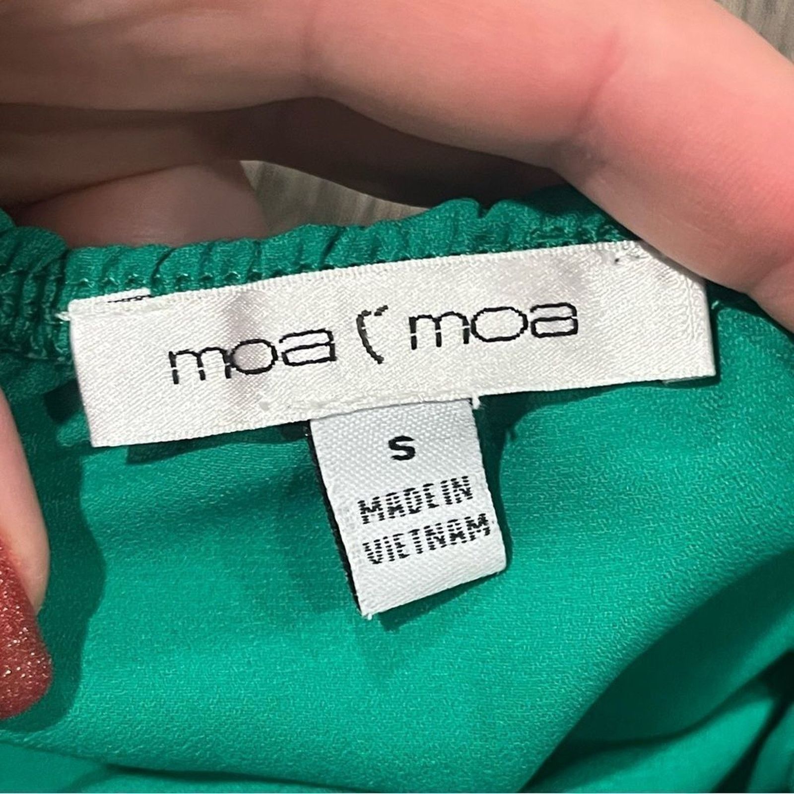 Vintage Moa Moa Green Off The Shoulder Blouse Size S Size S / US 4 / IT 40 - 2 Thumbnail