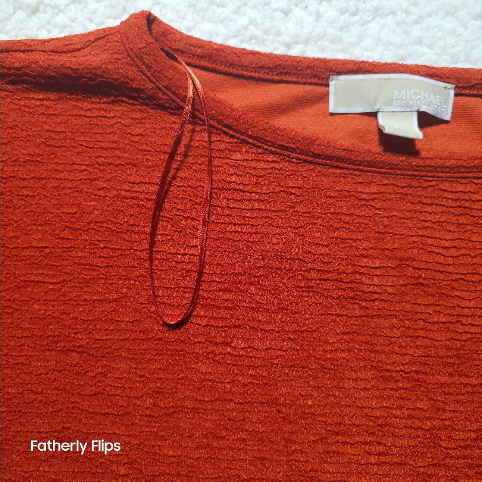 Michael Kors Michael Kors Rust Bell Sleeve Side Tie Blouse Medium M Size M / US 6-8 / IT 42-44 - 7 Thumbnail