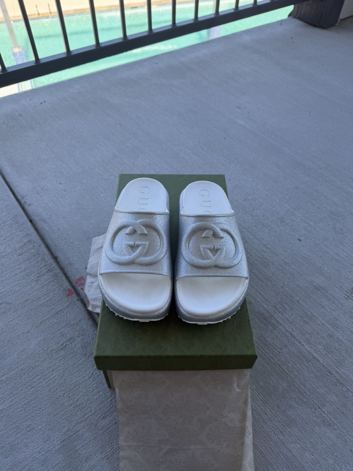 Gucci Glitter rubber platform Gucci slides. Size US 6 / IT 36 - 1 Thumbnail