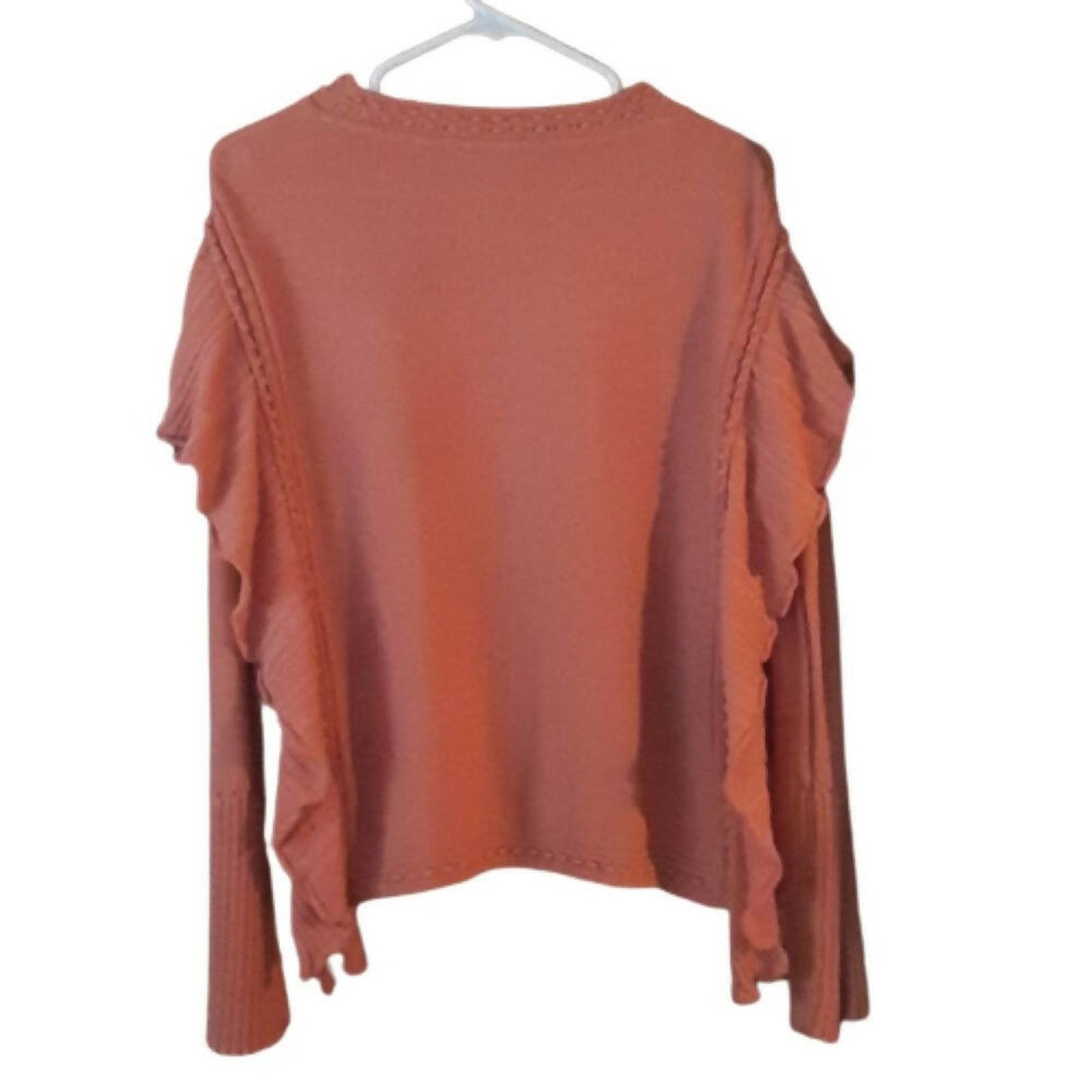 Rebecca Taylor Rebecca Taylor Pink Long Sleeve Knit Ruffled Sweater Sz S Size S / US 4 / IT 40 - 4 Thumbnail